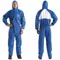 Disposable Coveralls, 2XL, SMMS, Elastic Wrist, Elastic Ankle, Blue, Serged Seam, 25 PK