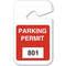 Parking Permits Rearview White/red - Pack Of 100