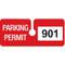 Parking Permits Rearview White/red - Pack Of 100