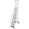 Rolling Ladder Handrail Platform 140 Inch Height