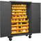 Mobile Cabinet, 12 Gauge, 42 Bin, Yellow