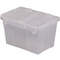 Attached Lid Container 0.6 Cu Feet Clear