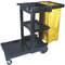 Janitor Cart Black 1 Shelf 38-3/8 Inch Height