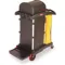 Microfiber Janitor Cart Black Plastic/aluminium