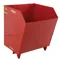 Self Dumping Hopper, Medium Duty, Low Profile, 1 cu. yd., 4000 Lb., Red, Steel