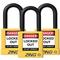 Lockout Padlock Keyed Alike Yellow 1/4 Inch - Pack Of 3