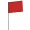 Marking Flag, 2 1/2 Inch x 3 1/2 Inch Flag Size, 15 Inch Staff Ht, Red, Blank, Solid