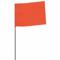 Markierungsfahne, 2 1/2 x 3 1/2 Zoll Flaggengröße, 15 Zoll Stabhöhe, orange, leer, massiv