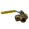 Ball Valve, Size 1/2 Inch, Bronze, 3 Way, Rough Chromeated