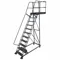 Cantilever Rolling Ladder, 11 Steps, 110 Inch Platform Height, 24 Inch Platform Wd