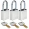 Lockout Padlock, Keyed Alike, Aluminum, Std Body Body Size, Steel, Std, Silver