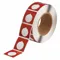 Precut Label Roll, Circle With Notch, 1 51/64 x 1 51/64 Inch Size, Polyester, Red