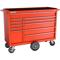 Maintenance Cart, 54 Inch Width, 20 Inch Depth, 11 Drawer, Red