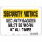 Security Sign, Security Notice, 10 Inch Width, 7 Inch Height, English, Plastic