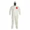 Hooded Chemical Resistant Coveralls, Tychem 4000, Bound Seam, White, 4XL, 12 PK