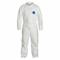 Collared Disposable Coverall, Serged Seam, White, M, Open Cuff