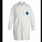 Disposable Lab Coat, Mandarin Collar, Open Cuff, Polyethylene, White, 4Xl, 30 PK