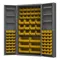 Cabinet, 6 Door Tray, 78 Yellow Bin, 14 Gauge, Size 36 x 24 x 72 Inch