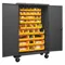 Mobile Cabinet, 12 Gauge, 42 Bin, Yellow