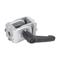 Pivot Joint With Locking Handle, Silver, 178-Deg. Adjustable, 2 Holes, Die-Cast Zinc