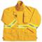 Turnout Coat, Xl, Yellow, 50 Inch Fits Chest Size, 32 Inch Length, Zipper/Hook-And-Loop