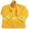 Turnout Coat, S, Yellow, 38 Inch Fits Chest Size, 32 Inch Length, Zipper/Hook-And-Loop