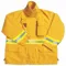 Turnout Coat, L, Yellow, 46 Inch Fits Chest Size, 32 Inch Length, Zipper/Hook-And-Loop