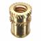 Heat-Set Insert, #2-56 Thread Size, 3/16 Inch Overall Length, 0.136 Inch Dia, Brass