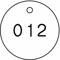 Numbered Tag, Plastic, 1 1/4 Inch Dia, 201-300, Black/White, Round, 100 PK