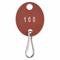 Key Tag Numbered 1 to 100, ABS Oval, 1 3/8 Inch Height, 1 1/8 Inch Width, Red Oxide