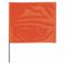 Marking Flag, 4 Inch x 5 Inch Flag Size, 15 Inch Staff Ht, Orange, Blank, No Image