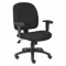 Task Chair, Adjustable Arm, Black, Fabric, 275 lbs. Capacity, Unassembled