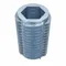 Hex Drive Threaded Insert, 25/64 In Insert Lg., Not Gr., Zn Alloy, Pln, 17/64 In Insert Dia., 0.234 In Max. Hole Dia., Flush Flange