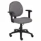 Desk Chair, Adjustable Arm, Gray, Polyester, 275 lbs. Capacity