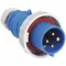 Pin and Sleeve Plug, 30 A, 250VAC, IEC Grounding, 7 1/2 hp Rating