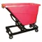 Self-Dumping Hopper, 16.7 Cu ft Cubic Foot Capacity, 59 Inch Length, Red