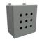 Pushbutton Enclosure, 9 Holes, 22mm, 11 x 10 x 6 Inch Size, Wall Mount, Carbon Steel