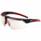 Safety Glasses, Wraparound Frame, Half-Frame, Reflect 50, Red, Black, M Eyewear Size