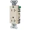 Straight Receptacle, Duplex, 20A 125V, Light Almond, 1 Pk