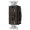 Gfci Receptacle, 15A 125V, 2- Pole 3-Wire Grounding, 5-15R, Brown