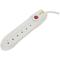 Power Outlet Strip, 15A, 125V, 6 Outlet, 350 Joules, 25 Feet Cord, Office White