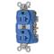 Receptacle, Duplex, 2-Pole, 3-Wire Grounding, 20A, 125V, Blue