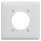 Wallplate, Nylon, Mid-Sized, 2-Gang, 2.15 Inch Opening, White