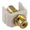 Av Connector, Rca Gold Pass-Thru, F/F Coupler, Yellow/Office White