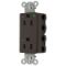 Style Line Receptacle, 15A 125V, 2-P 3-W Grounding, 5-15R, Nylon, Brown