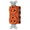 Straight Receptacle, 20A 125V, 2P - 3W Grounding, 5-20R, Nylon, Orange