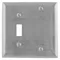 Wallplate, 2-Gang, 1 Toggle Opening, 1 Blank, Standard Size, Stainless Steel