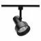 Track Lighting Head, Incandescent, Black With Black Baffle, 75 W Max Watt