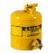 Safety Can, Laboratories, Type I, Rigid Faucet, 5 Gallon, Yellow