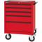 Rolling Cabinet, Industrial Red, 29 Width X 20 Depth X 40 Height Inch, Black